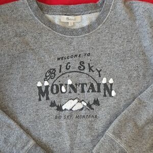 Madewell Gray 'Big Sky Mountain' Graphic Sweatshirt with White Accents